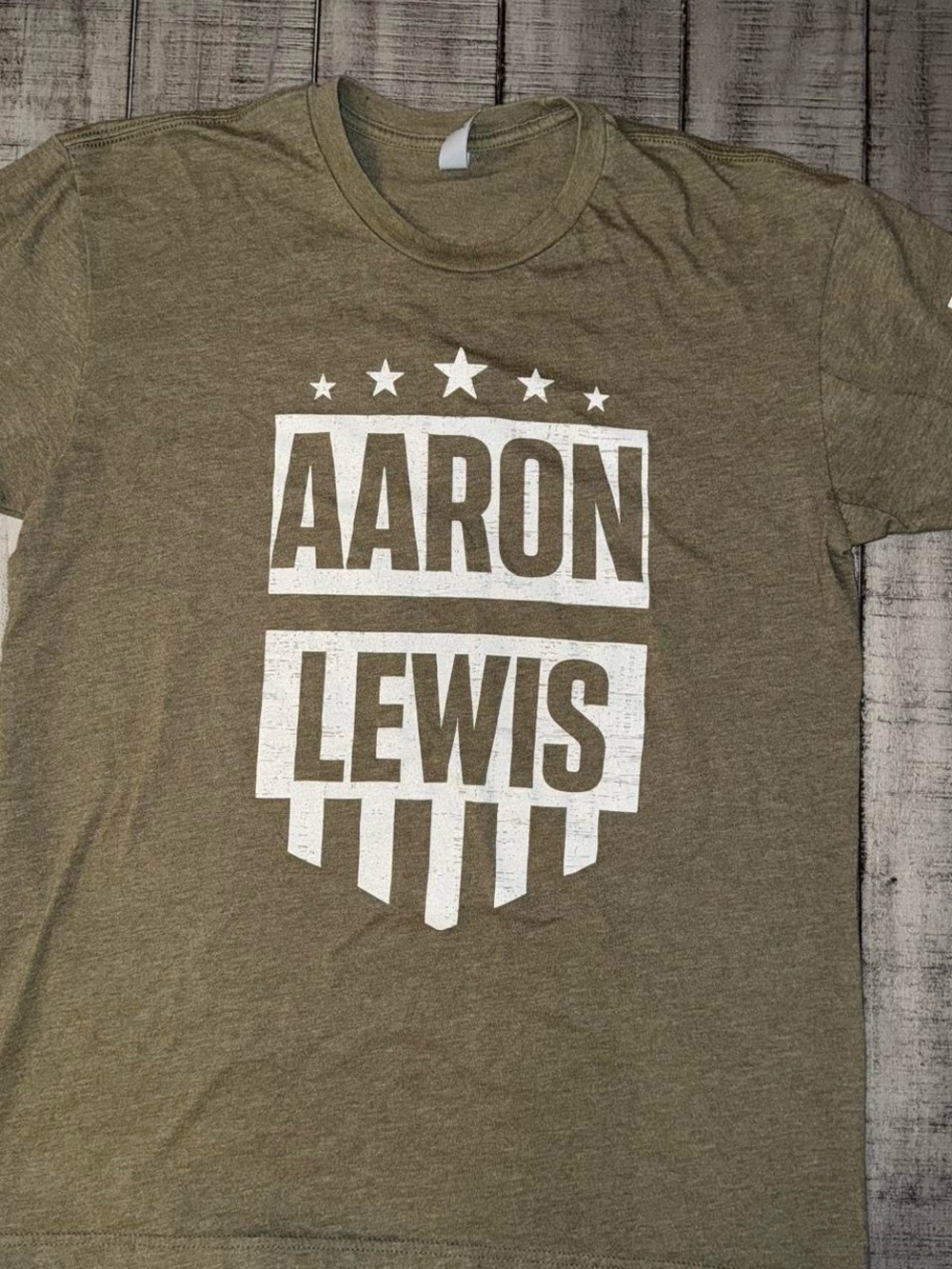 Aaron Lewis Let’s Go Brandon Graphic Tee Military Green Patriotic Shirt